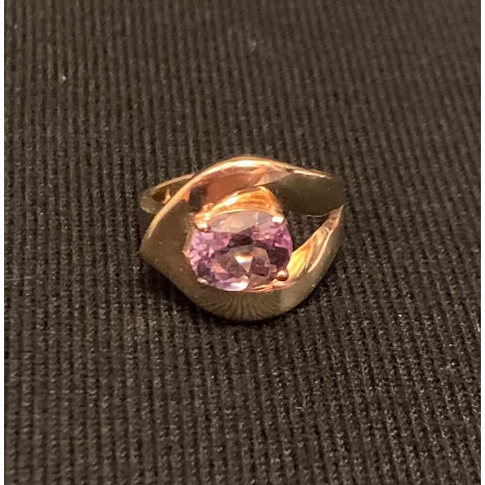 Gold and Amethyst Ring Made in Turkey Size 9.25